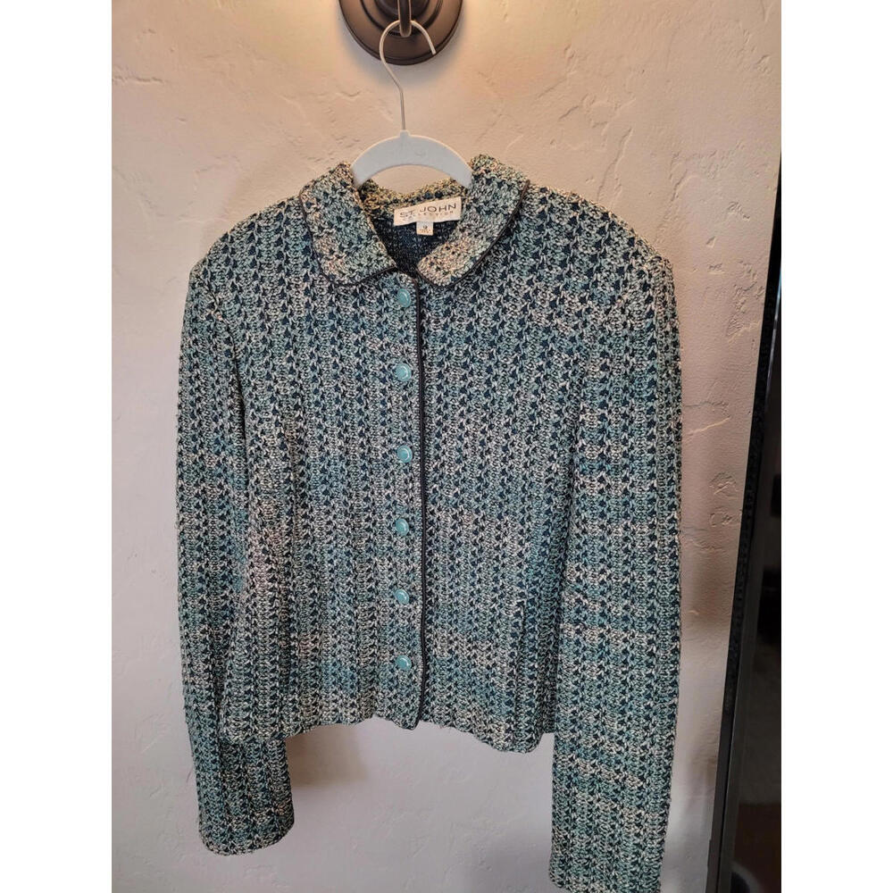 St. John Collection Tweed Pattern Jacket Sz 12